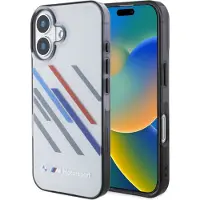 BMW Bmhcp16S23Htrag Iphone 16 6.1 Szary/Grey Hardcase Motorsport Iml Random Stripes