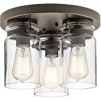 Kichler Plafonnier Elstead Brinley E27 triple, bronze nickel brossé