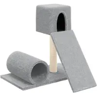 Syfax Arbre à chat avec griffoir en sisal Gris clair 59 cm
