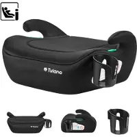 Tulano Cabby 20 Noir – siège enfant i-Size R129, 125–150 cm, orienté vers l'avant, ceinture de sécurité, porte-gobelet, housse amovible