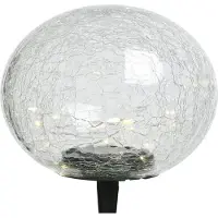 TEXTILOMANIE Lampe de jardin LED solaire verre transparent 29 Cm