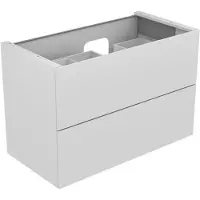 Keuco EDITION 11 Meuble sous-lavabo pour lavabos encastrables, 2 tiroirs à casseroles, position du lavabo à droite, avec éclairage LED, 1050x700x535mm, 31256890100