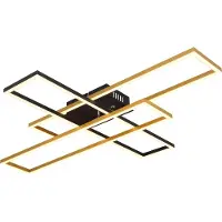 Globo Lighting Plafonnier métal noir mat, LED