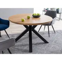 Feldmann-Wohnen Table de salle à manger ronde Ritmo 120 x 120 x 75 cm, chêne noir