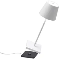 Zafferano Lampe De Table Led Rechargeable Et Dimmable Poldina Pro Mini White Avec Une Autonomie Allant Jusqu'À 12 Heures