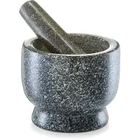 Zeller 24500 Set de mortier et pilon 12 x 10 cm Granit, anthracite