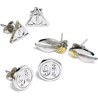 The Carat Shop Kolczyki Harry Potter 3-Pak Zotego Snu/Czary mierci/Platforma 9 3/4