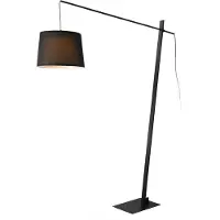 Lux.pro Lampadaire 'Nesna' Abat-jour textile 185cm 1xE27 Noir