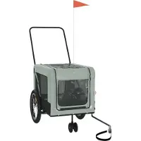 Syfax Remorque de vélo pour animaux de compagnie gris et noir
