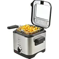 Mesko Home MS 4910 friteuse Unique 1,5 L Autonome 900 W Friteuse Noir, Acier satiné