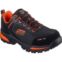 SKECHERS Chaussures de travail pour hommes GATLON - STRIGAX H 200188EC BKOR Noir/Orange, pointure : 43 EU