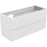 Keuco EDITION 11 Meuble sous-lavabo pour lavabos encastrables, 2 tiroirs à casseroles, position du lavabo à gauche, avec éclairage LED, 1400x700x535mm, 31268300100
