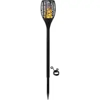 Star Trading Torche solaire LED Star « Flame », imitant le feu, LED couleur ambre