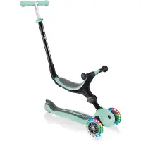 Globber GO-UP FOLDABLE LIGHTS – Tricycle 3 en 1, 120/80 mm, ABEC 5, 3 roues, hauteur réglable, roues à LED, couleur menthe