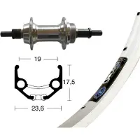 Winora Rigida Zac 19 6-7s Rear Wheel Argenté 10 x 135 mm