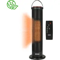 BREND BR-2221 Ventilateur céramique - 2000W - Mode ECO & Thermostat 15-35°C - Chauffage électrique - Noir