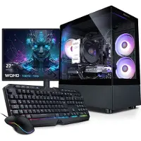 Kiebel.de PC Set Gaming mit 27 Zoll TFT Invader XS VIII AMD Ryzen 7 8700F, 32GB DDR5, NVIDIA RTX 5070 12 GB, 1TB SSD, Windows 11