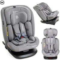 Bebelissimo - Hellios - Siège enfant 40-150 cm - 360° - RWF/FWF - ISOFIX - TOP TETHER - Harnais 5 points - Appuie-tête réglable - gray