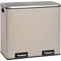 SVITA TM2X24 Poubelle à pédale 48 litres Poubelle intérieure Système de tri Taupe