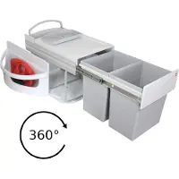 Hailo Poubelle d'angle 3645221 Rondo Comfort à double compartiment, 2 x 20 litres