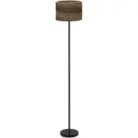 Ledvance Lampe sur pied Decor Cardboard Cylinder marron en carton ondulé, E27, 1600 mm de hauteur, abat-jour en matériau recyclé, durable grâce à la source lumineuse interchangeable, montage simple