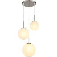 Globo Lampe pendante de conception Kop cartouche nickel à 3 lumières