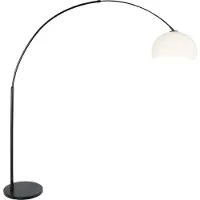 Steinhauer Lampe à arc Stresa noir avec abat-jour blanc