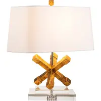 Gilded Nola Lampe de table, acier, or, H 50,8 cm