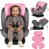 Lionelo Bastiaan Siège auto enfant i-Size de la naissance à 12 ans, de 0 kg à 36 kg, i-Size, Isofix + Top Tether - rose