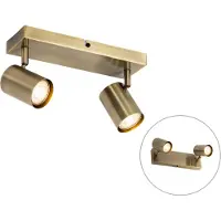 QAZQA Plafonnier moderne bronze 2 lumières rectangulaire ajustable - Jeana