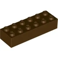 LEGO 2x6 brique 2456 - 100 pièces marron