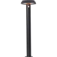 Brilliant Lampadaire solaire noir d'extérieur ALVERO | avec détecteur de mouvement | 4W 500lm 3000K | hauteur 50 cm | métal/plastique