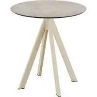 Essentials Infinity - Table de patio, structure couleur sable + plateau en stratifié haute pression Moonstone Ø70 cm, 1 pièce