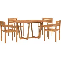 Syfax Ensemble de salle à manger de jardin 5 pcs en bois massif d'acacia