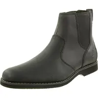 Timberland Woodhull Leather Boot - Hommes Chelsea Bottes Cuir Noir Tb0a413h001 - 45 1/2