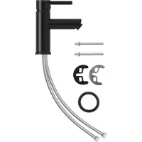 Syfax Robinet de lavabo de salle de bain Noir 130x176 mm