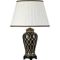 Elstead Lighting Lampe de table en céramique noir or moderne Taipei E27 60W Designer's Lightbox