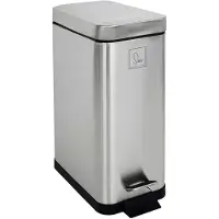 SVITA STM10 Poubelle à pédale 10l incl. seau intérieur Couvercle Softclose Argent