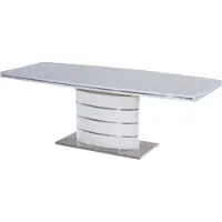 Feldmann-Wohnen Table de salle à manger à colonne Fano 180x100x77cm laqué blanc (17991)