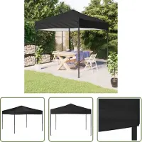 The Living Store Tente de réception pliante noire 3x3 m