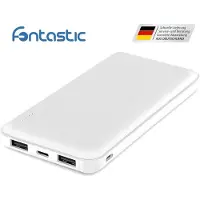 Fontastic Batterie externe Renz10 10 000 mAh, 2 ports USB-A et 1 port Type-C, indicateur de charge, entrée et sortie 5 V / 2 A, blanche