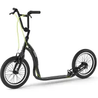 Yedoo Friday Alloy Roller Scooter Trottinette - pour adultes et adolescents, jusqu'à 150 kg, avec pneus gonflables 16/16 et guidon réglable Noir