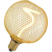 Ledvance DECOR LED Globe avec filament spiralé, 3.5W, confortable 818 blanc chaud, 170lm/1800K, verre clair doré sans plomb, E27 à visser, dimmable, 125 mm de diamètre.