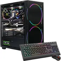 GameMax PC de jeu Black Hole 7455 Ryzen 5 7500F refroidissement par eau 32GB DDR5 RAM 1TB SSD RTX 5070 Windows 11