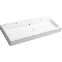 Hak Sapho Orinoko - Double lavabo 1000x420 mm, avec trop-plein, trous pour robinetterie, blanc OR101
