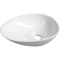 Sapho KEA lavabo en fonte de marbre à poser 32x22cm, blanc