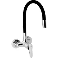 Ferro titania iris new - keukenkraan met flexibele arm, hartafstand 100 mm, zwart/chroom