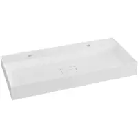 Hak Sapho Godiva - Double lavabo 960x440 mm, sans trop-plein, 2 trous pour robinetterie, blanc GU096-2