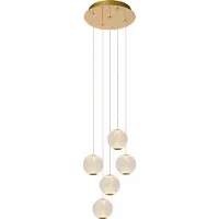 Lucide CINTRA LED 21W boule de cristal ronde lampe pendante or