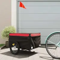 Prolenta Maison Exclusive - Remorque pour vélo, noire et rouge, 45 kg, en fer
